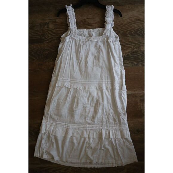 Old Navy Women's Sz M White Sleeveless Ruffle Neck Tiered Midi Sundress - Picture 2 of 12